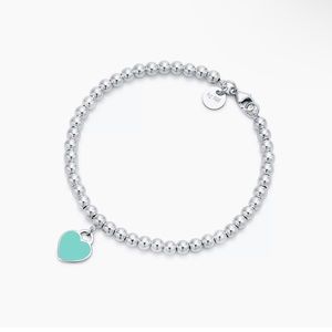 NWT Tiffany Blue Heart Tag Bead Bracelet